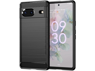 Google Pixel 7 Carbon Gummi Hülle TPU Case schwarz