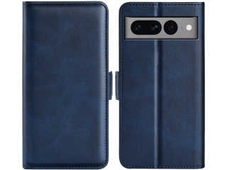 Google Pixel 7 Pro Leder Hülle Karten Ledertasche dunkelblau