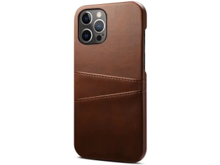 CardCaddy Apple iPhone 14 Pro Leder Backcase mit Kartenfächern braun