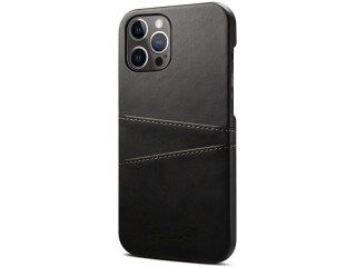 CardCaddy Apple iPhone 14 Pro Max Leder Backcase mit Kartenfächern schwarz