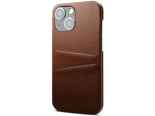 CardCaddy Apple iPhone 14 Leder Backcase mit Kartenfächern braun