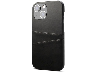 CardCaddy Apple iPhone 14 Leder Backcase mit Kartenfächern schwarz