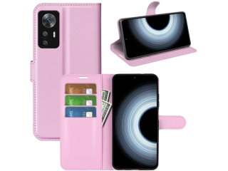Xiaomi 12T Pro Lederhülle Portemonnaie Karten Etui rosa