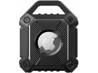 Apple Airtag Rugged Armor wasserdichtes Case mit Anhänger schwarz
