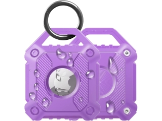 Apple Airtag Rugged Armor wasserdichtes Case mit Anhänger purple