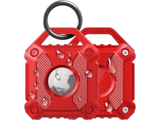 Apple Airtag Rugged Armor wasserdichtes Case mit Anhänger rot