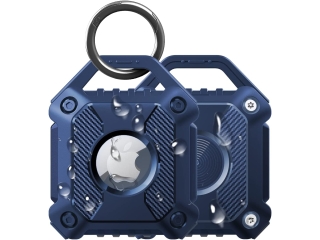 Apple Airtag Rugged Armor wasserdichtes Case mit Anhänger navyblau