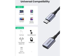 UGREEN USB-C (male) auf Lightning (female) Audio Kopfhörer Adapter MFi