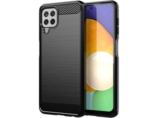 Samsung Galaxy A22 4G Carbon Gummi Hülle TPU Case schwarz