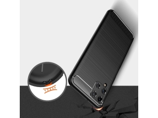 Samsung Galaxy A22 4G Carbon Gummi Hülle TPU Case schwarz