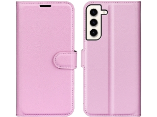 Samsung Galaxy S23 Lederhülle Portemonnaie Karten Etui rosa