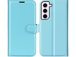 Samsung Galaxy S23+ Lederhülle Portemonnaie Karten Etui hellblau