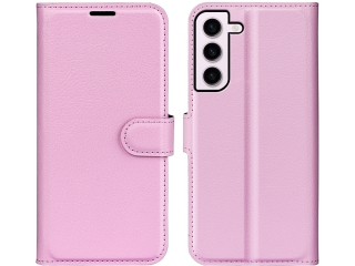 Samsung Galaxy S23+ Lederhülle Portemonnaie Karten Etui rosa
