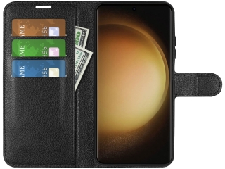 Samsung Galaxy S23 Ultra Lederhülle Portemonnaie Karten Etui schwarz