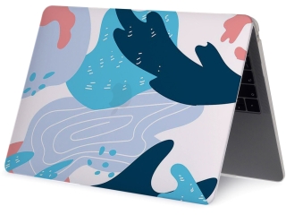 MacBook Air 13 M2 Hard Case Hülle Blue Grooves transparent matt