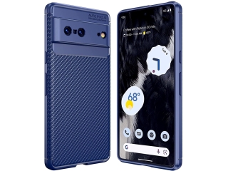 Google Pixel 7 Carbon Design Hülle TPU Case flexibel blau