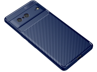 Google Pixel 7 Carbon Design Hülle TPU Case flexibel blau