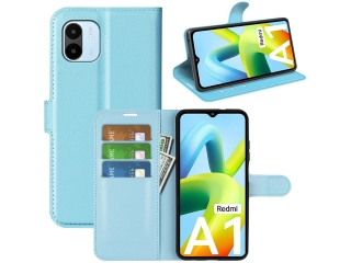 Xiaomi Redmi A1 Lederhülle Portemonnaie Karten Etui hellblau