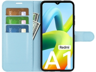 Xiaomi Redmi A1 Lederhülle Portemonnaie Karten Etui hellblau
