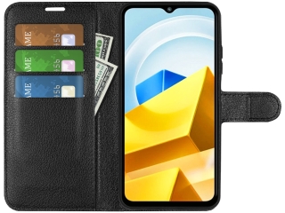 Xiaomi Poco M5 Lederhülle Portemonnaie Karten Etui schwarz