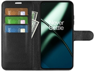 OnePlus 11 Lederhülle Portemonnaie Karten Etui schwarz