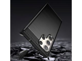 Samsung Galaxy S23 Ultra Carbon Gummi Hülle TPU Case schwarz
