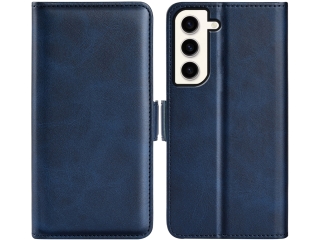 Samsung Galaxy S23 Leder Hülle Karten Ledertasche dunkelblau