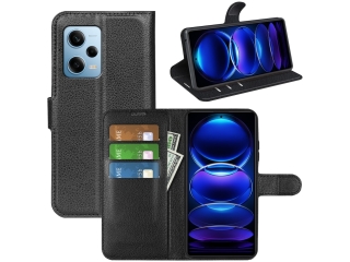 Xiaomi Poco X5 5G Lederhülle Portemonnaie Karten Etui schwarz