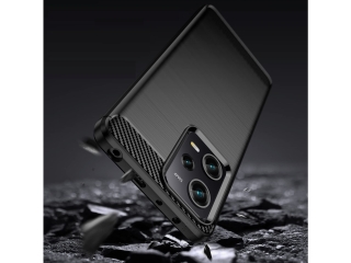 Xiaomi Poco X5 5G Carbon Gummi Hülle TPU Case schwarz