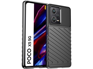 Xiaomi Poco X5 5G SpaceCase Stripes Impact-Resistant Hülle schwarz