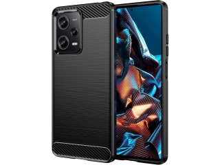 Xiaomi Poco X5 Pro 5G Carbon Gummi Hülle TPU Case schwarz