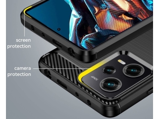 Xiaomi Poco X5 Pro 5G Carbon Gummi Hülle TPU Case schwarz