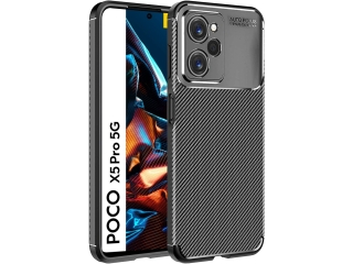 Xiaomi Poco X5 Pro 5G Carbon Design Hülle TPU Case flexibel schwarz
