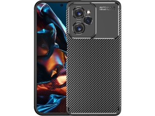Xiaomi Poco X5 Pro 5G Carbon Design Hülle TPU Case flexibel schwarz