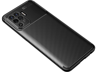 Oppo A94 4G Carbon Design Hülle TPU Case flexibel schwarz
