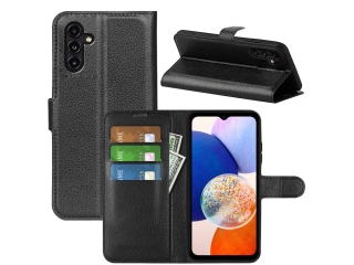 Samsung Galaxy A14 5G Lederhülle Portemonnaie Karten Etui schwarz