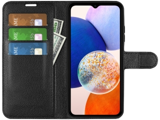 Samsung Galaxy A14 5G Lederhülle Portemonnaie Karten Etui schwarz