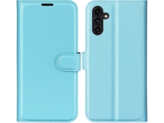 Samsung Galaxy A14 5G Lederhülle Portemonnaie Karten Etui hellblau