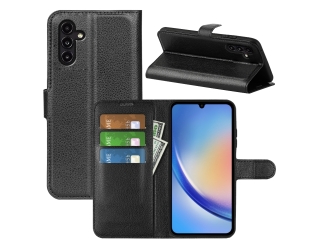 Samsung Galaxy A34 5G Lederhülle Portemonnaie Karten Etui schwarz