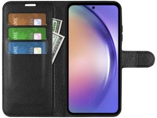Samsung Galaxy A54 5G Lederhülle Portemonnaie Karten Etui schwarz