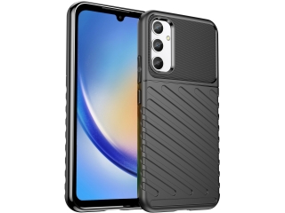 Samsung Galaxy A34 5G SpaceCase Stripes Impact-Resistant Hülle schwarz