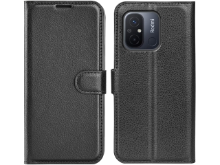 Xiaomi Redmi 12C Lederhülle Portemonnaie Karten Etui schwarz