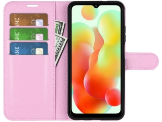 Xiaomi Redmi 12C Lederhülle Portemonnaie Karten Etui rosa