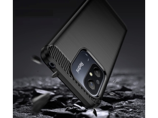 Xiaomi Redmi 12C Carbon Gummi Hülle TPU Case schwarz