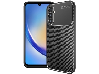 Samsung Galaxy A34 5G Carbon Design Hülle TPU Case flexibel schwarz