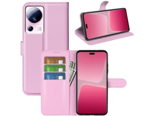 Xiaomi 13 Lite Lederhülle Portemonnaie Karten Etui rosa