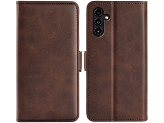 Samsung Galaxy A14 5G Leder Hülle Karten Ledertasche mokka