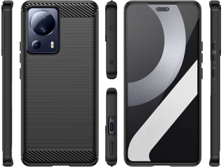 Xiaomi 13 Lite Carbon Gummi Hülle TPU Case schwarz