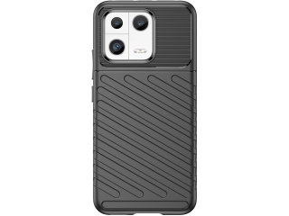 Xiaomi 13 SpaceCase Stripes Impact-Resistant Hülle schwarz