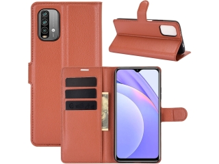 Xiaomi Redmi 9T Lederhülle Portemonnaie Karten Etui braun